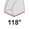 Spitzenwinkel 118°