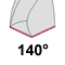 Spitzenwinkel 140°