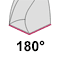 Spitzenwinkel 180°