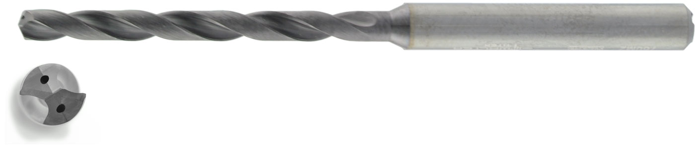 VHM HPC Bohrer 8xD mit IK Ø 3 mm, TiAlN besch.