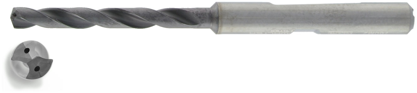 VHM HPC Bohrer 5xD mit IK Ø 3,6 mm, TiAlN besch.