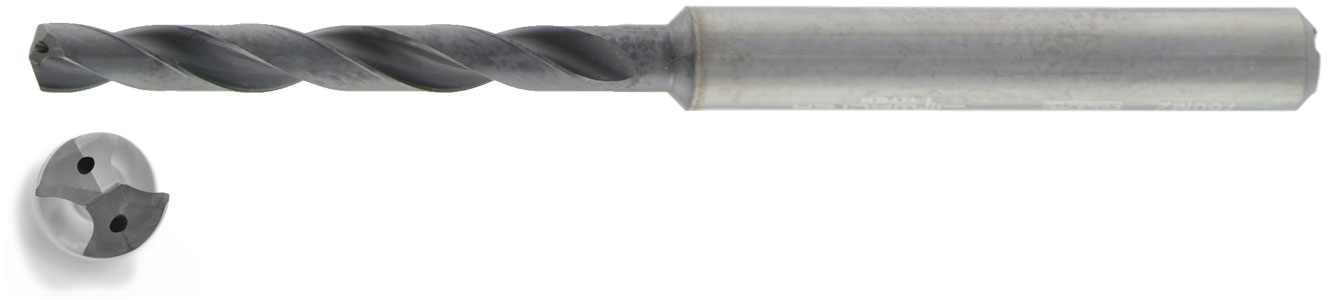 VHM HPC Bohrer 5xD mit IK Ø 4,2 mm, TiAlN besch.