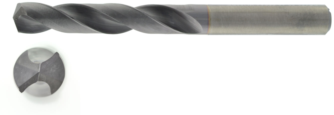 VHM HPC Bohrer 5xD ohne IK Ø 15,5 mm, TiAlN besch.
