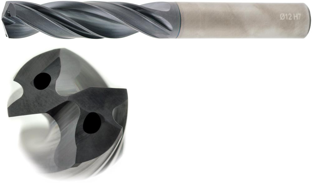 VHM HPC Bohrreibahle 3xD mit IK Ø 11,98 mm, ± 0,003, AlTiN besch.